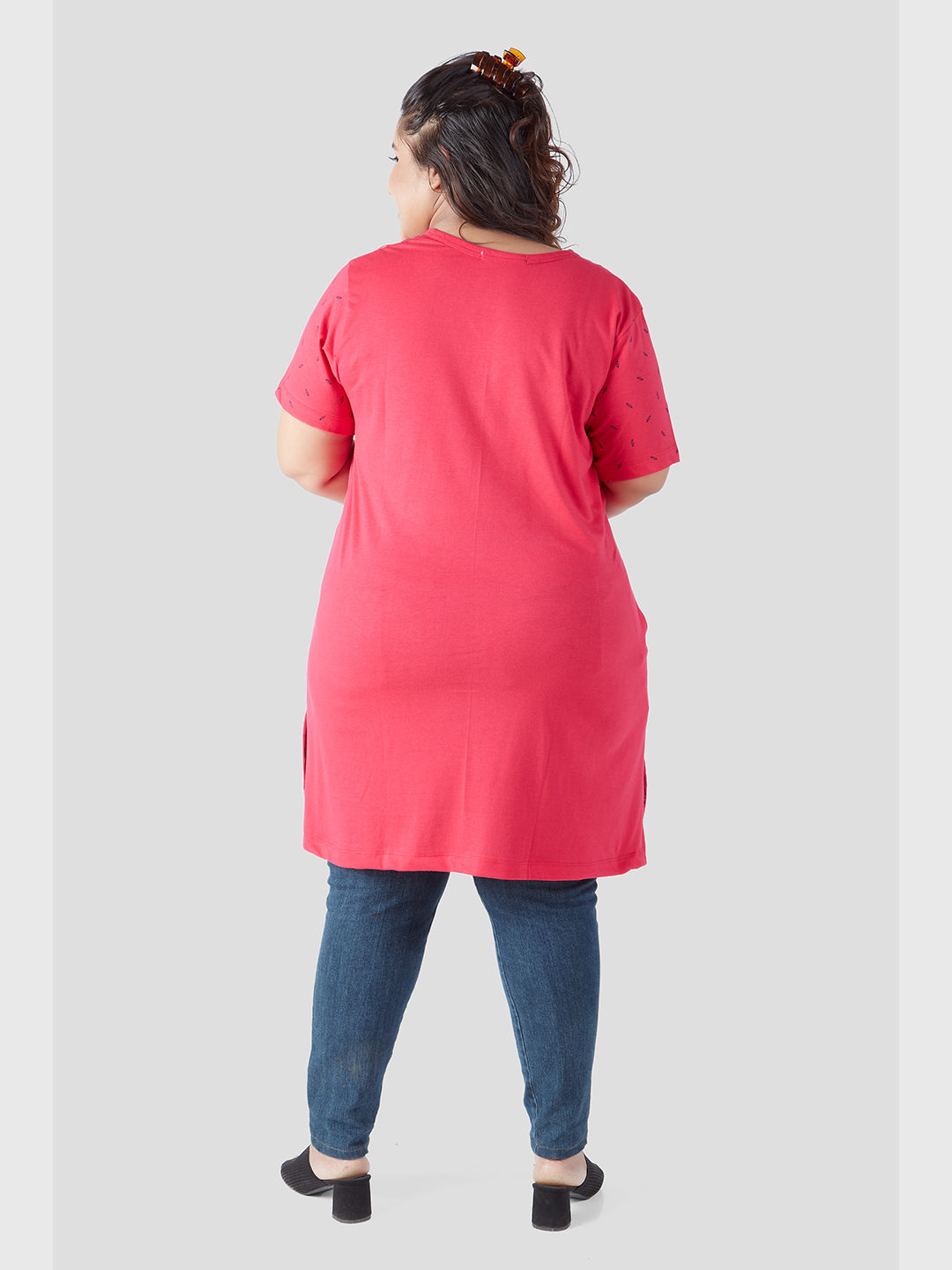 Plus Size Long Tops With One Side Pocket