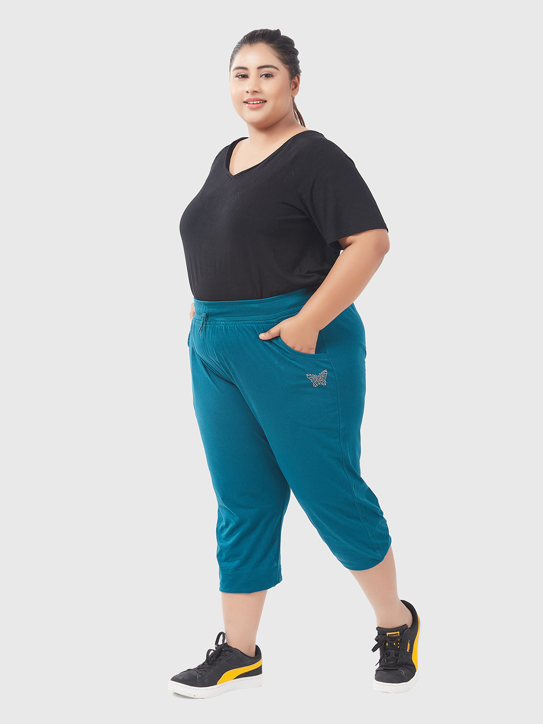 Buy Comfy Teal Blue Half Cotton Capri Pants For Women Online In India By  Cupidclothing's – Cupid Clothings