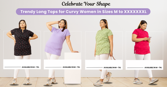 Celebrate Your Shape: Trendy Long Tops for Curvy Women in Sizes M to XXXXXXXL