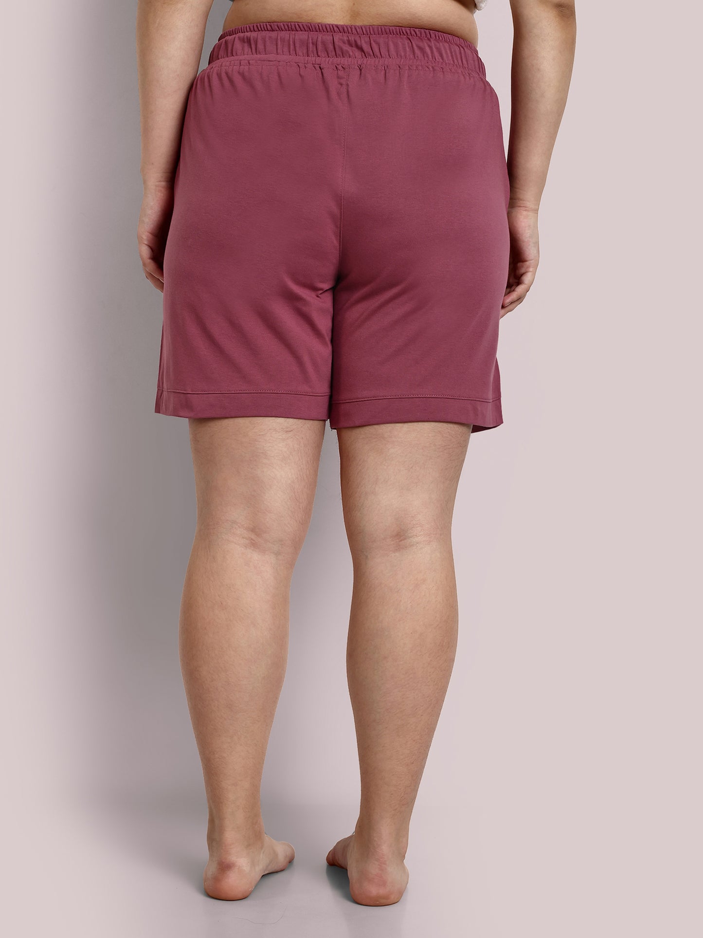 Stylish Mauve Cotton Shorts For Women(Plain Bermuda) online in India