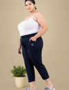 Cotton Capris For Women - Half Capri Pants - Navy Blue