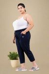 Cotton Capris For Women - Half Capri Pants - Navy Blue