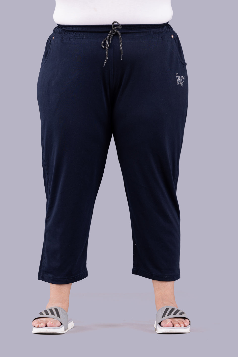 Buy Comfy Navy Blue Half Cotton Capri Pants For Women Online In India By  Cupidclothing's – Cupid Clothings