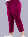 Cotton Capris For Women - Half Capri Pants - Purple