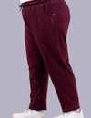 Cotton Track Pants - Relaxed Fit Lounge Pants - Wine