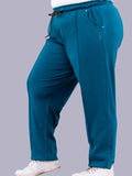 Blue Cotton Track Pants For Women 