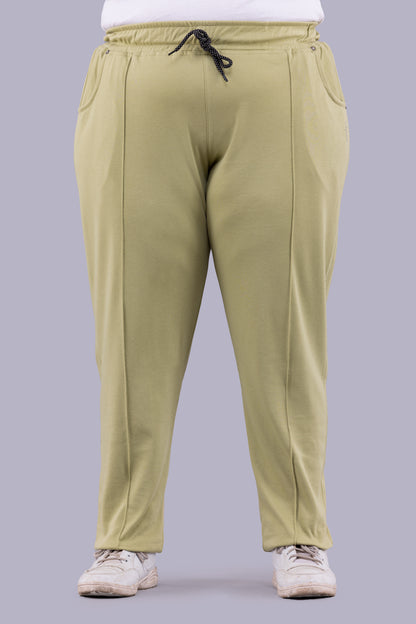 Cotton Track Pants - Relaxed Fit Lounge Pants - Cardamom Green