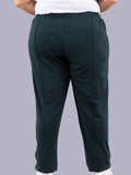 Comfy Bottle Green Relaxed Fit Cotton Lounge pants for Women online in India at best prices