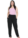 Cotton Printed Pajamas For Women Pack of 2 (Black & Pearl Grey)
