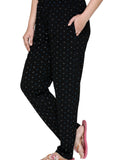 Cotton Printed Pajamas For Women Pack of 2 (Black & Pearl Grey)