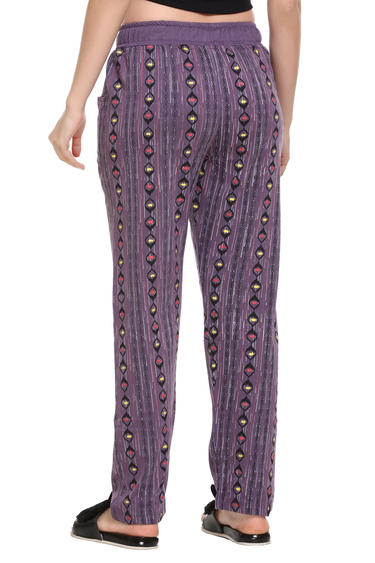 Stylish Lavender Print Cotton Lounge Pants For Women Online In India