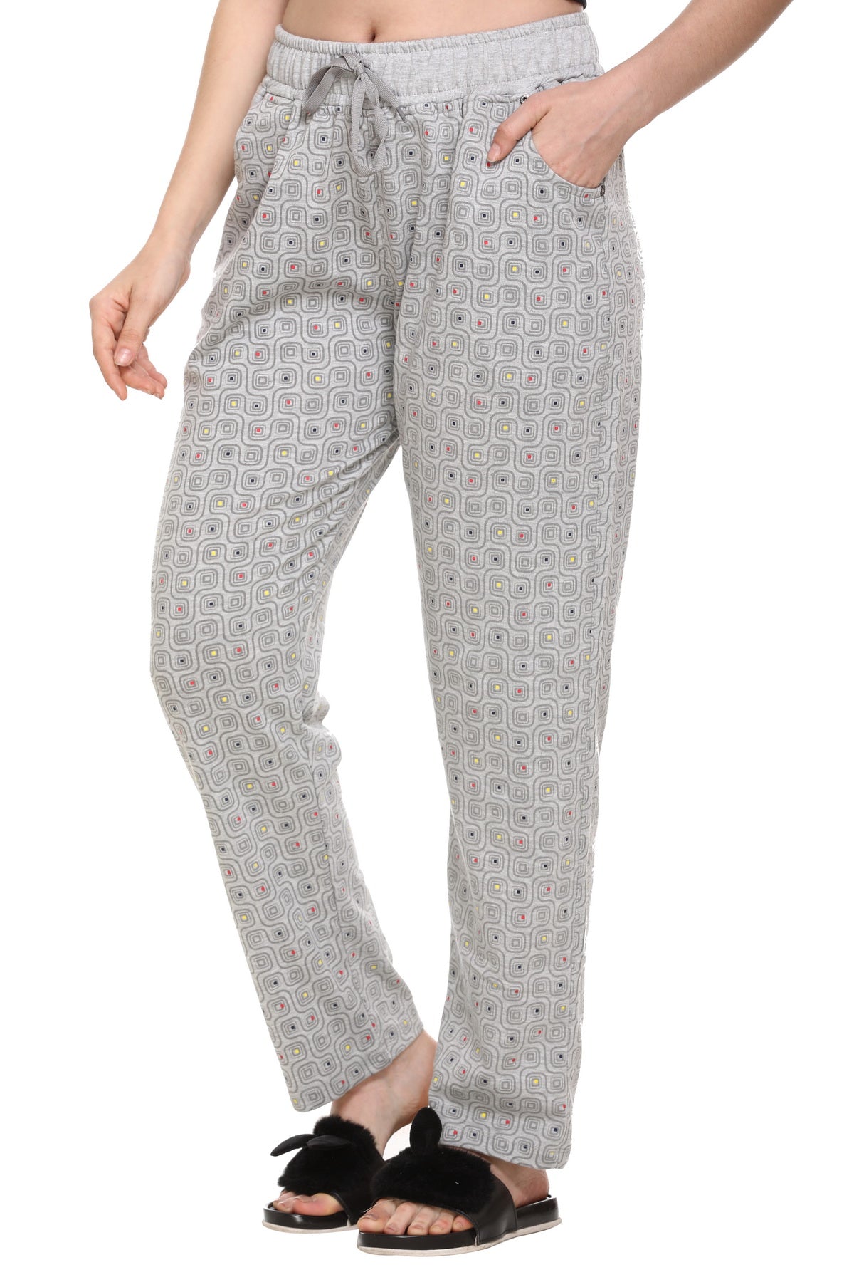 Stylish Grey Print Cotton Joggers For Women Online In India  