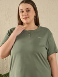 Women Solid Oversized Raglan T-Shirt