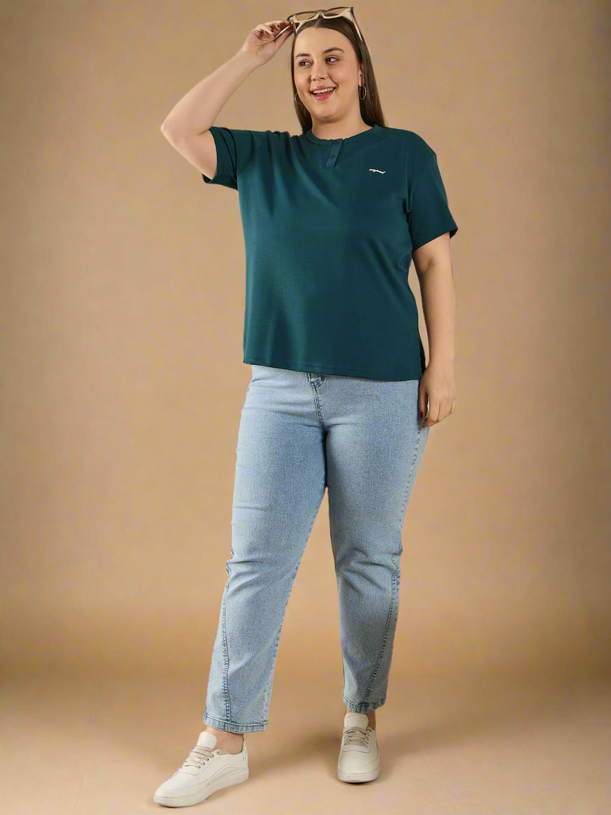 Casual T-shirts For Summers-Bottle Green