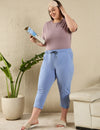 Cotton Capris For Women - Half Capri Pants - Sky Blue