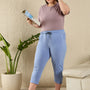 Cotton Capris For Women - Half Capri Pants - Sky Blue