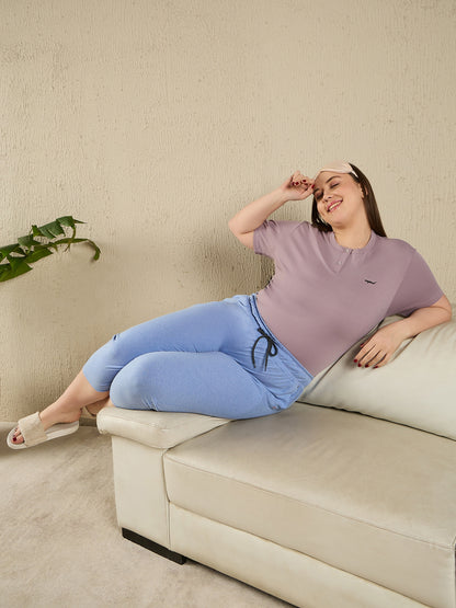 Cotton Capris For Women - Half Capri Pants - Sky Blue