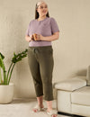 Plus Size Capris For Women - Cotton Capri Pants - Olive Green