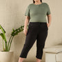 Cotton Capris For Women - Half Capri Pants - Black