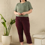 Cotton Capris For Women - Half Capri Pants - Wine