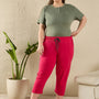 Cotton Capris For Women - Half Capri Pants - Pink