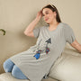 Plus Size Long T-shirt For Women - Half Sleeve - Grey