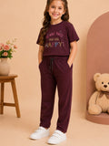Girls Cotton T-Shirt & Pajama Set Soft Co-Ord Outfit for Kids 6-9 Years  (6-9 Years)
