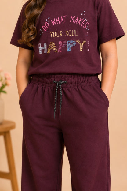 Girls Cotton T-Shirt & Pajama Set Soft Co-Ord Outfit for Kids 6-9 Years  (6-9 Years)