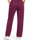 Mid Rise Easy Cotton Pants-Wine