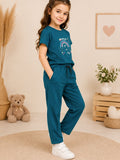Girls Cotton T-Shirt & Pajama Set Soft Co-Ord Outfit for Kids 6-9 Years  (6-9 Years)
