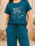 Girls Cotton T-Shirt & Pajama Set Soft Co-Ord Outfit for Kids 6-9 Years  (6-9 Years)