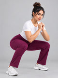 Mid Rise Easy Cotton Pants-Wine