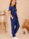 Girls Cotton T-Shirt & Pajama Set Soft Co-Ord Outfit for Kids 6-9 Years  (6-9 Years)