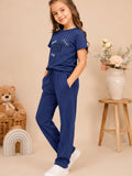 Girls Cotton T-Shirt & Pajama Set Soft Co-Ord Outfit for Kids 6-9 Years  (6-9 Years)