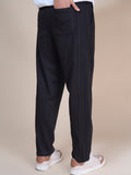 Jinxer Men Side Striped wide leg Fit Trackpants Black