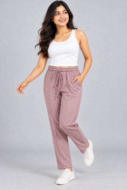 Mid Rise Easy Cotton Pants-Primrose