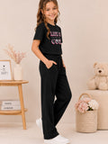 Girls Cotton T-Shirt & Pajama Set Soft Co-Ord Outfit for Kids 6-9 Years  (6-9 Years)