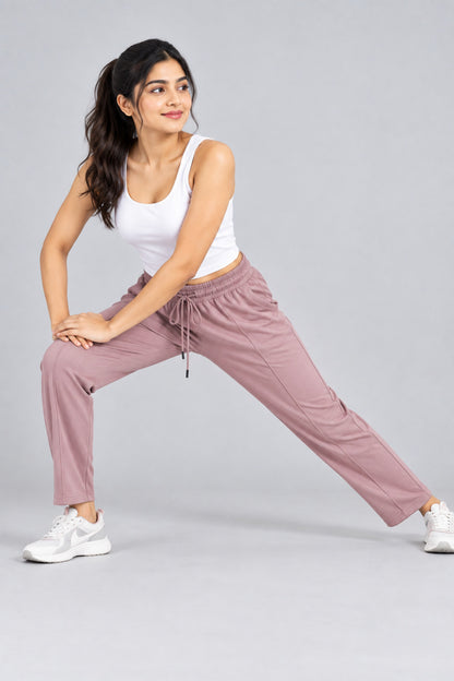 Mid Rise Easy Cotton Pants-Primrose