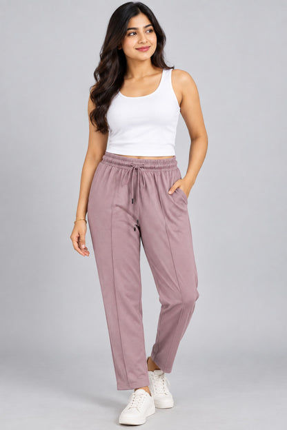 Mid Rise Easy Cotton Pants-Primrose