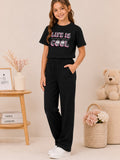 Girls Cotton T-Shirt & Pajama Set Soft Co-Ord Outfit for Kids 6-9 Years  (6-9 Years)