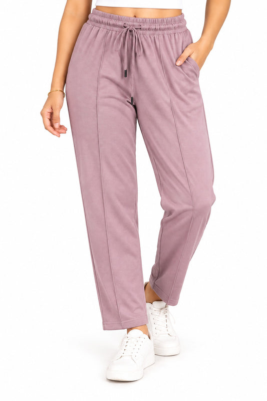 Mid Rise Easy Cotton Pants-Primrose