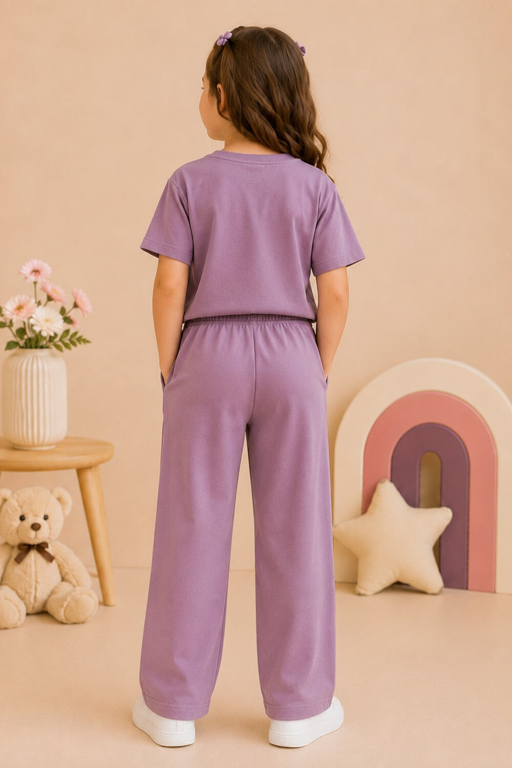 Girls Cotton T-Shirt & Pajama Set Soft Co-Ord Outfit for Kids 6-9 Years  (6-9 Years)