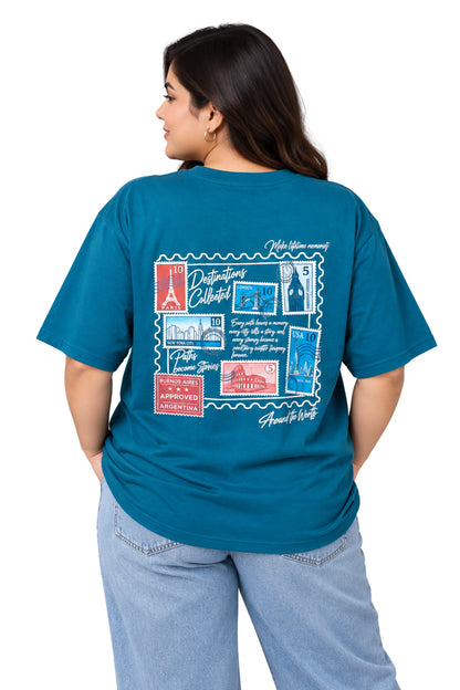 Cupid Woman Basic Printed Cotton Tees In Plus Sizes