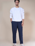 Jinxer Men Side Striped wide leg Fit Trackpants Navy