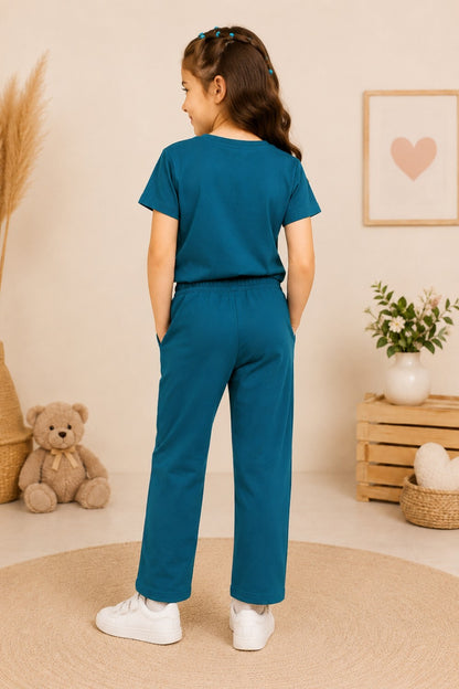 Girls Cotton T-Shirt & Pajama Set Soft Co-Ord Outfit for Kids 6-9 Years  (6-9 Years)