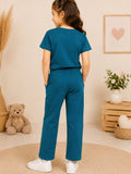 Girls Cotton T-Shirt & Pajama Set Soft Co-Ord Outfit for Kids 6-9 Years  (6-9 Years)