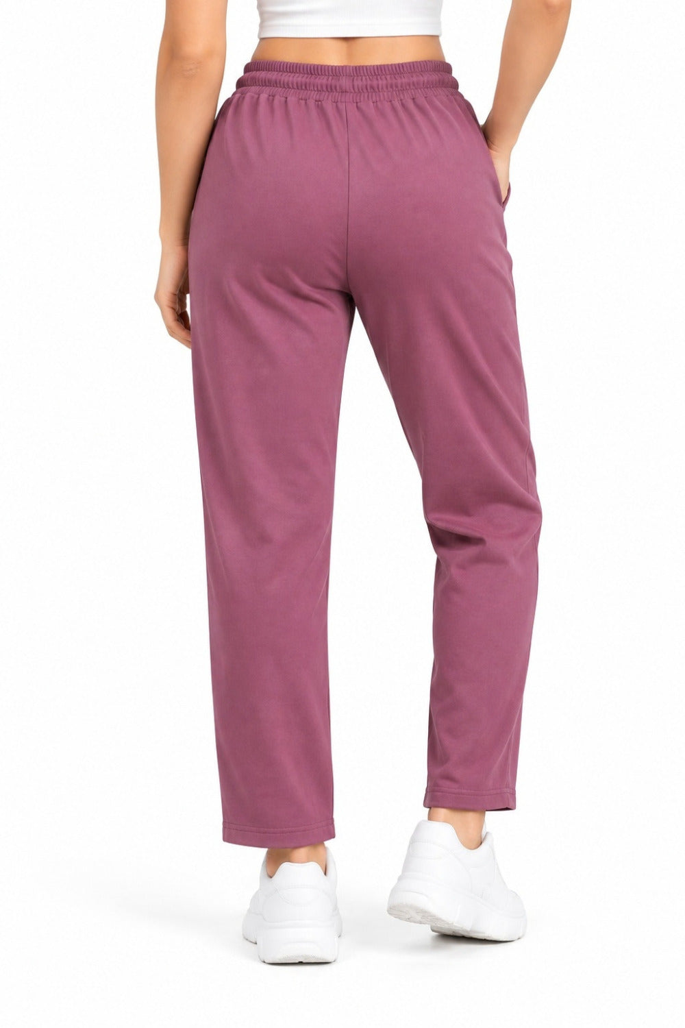 Mid Rise Easy Cotton Pants-Cherry Blossom