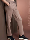 Women's High Rise Waffle Knit Track Pants-Mocha