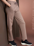 Women's High Rise Waffle Knit Track Pants-Mocha