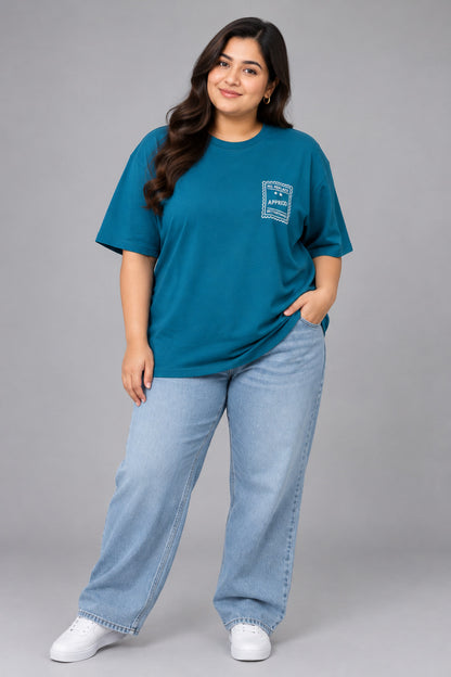 Cupid Woman Basic Printed Cotton Tees In Plus Sizes